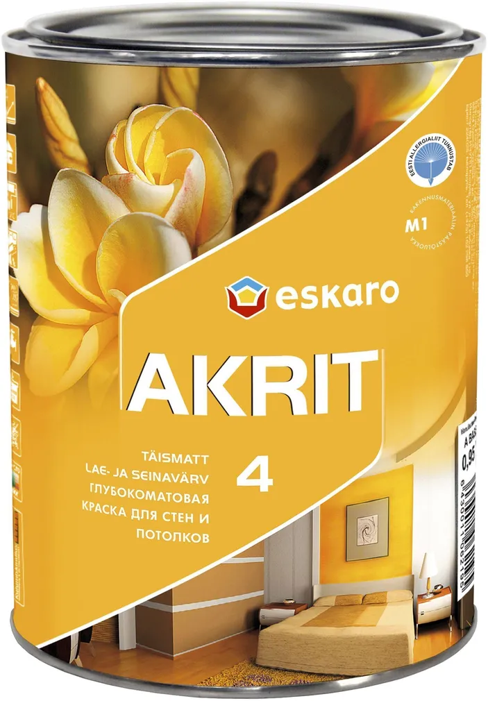 VÄRV ESKARO AKRIT-4 VALGE 0,95l TÄISMATT