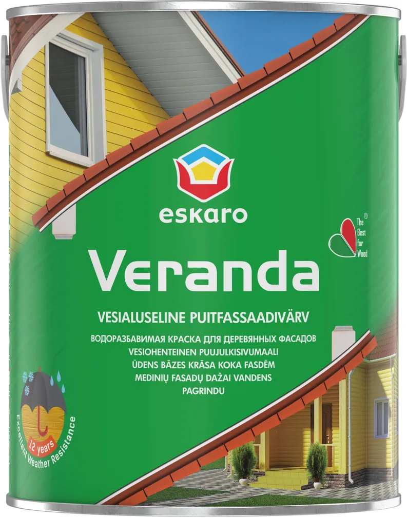 PUITFASSAADIVÄRV ESKARO VERANDA 2,85L VALGE POOLMATT