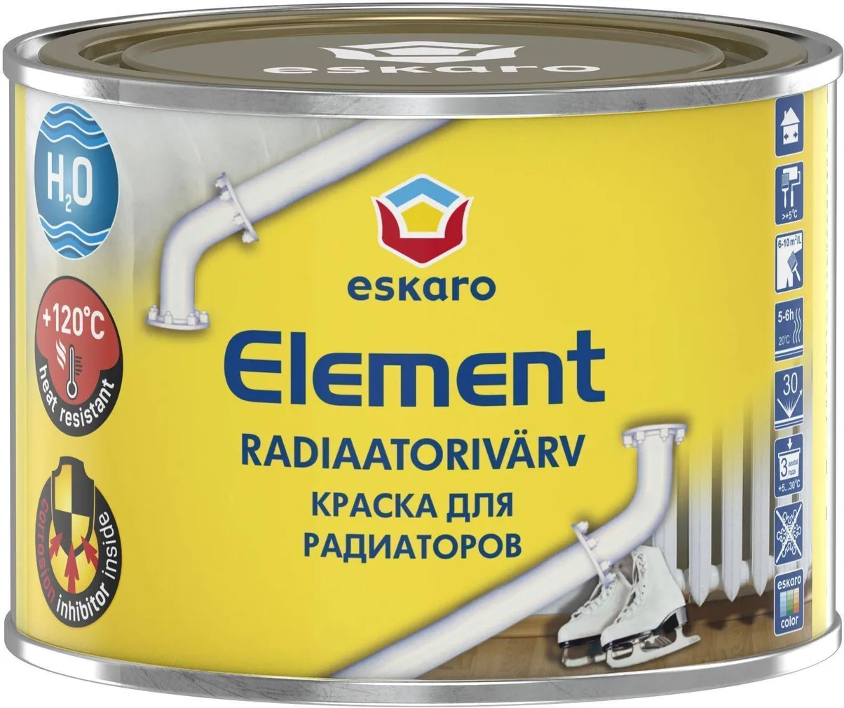 RADIAATORIVÄRV ESKARO ELEMENT 0,45L VALGE POOLMATT