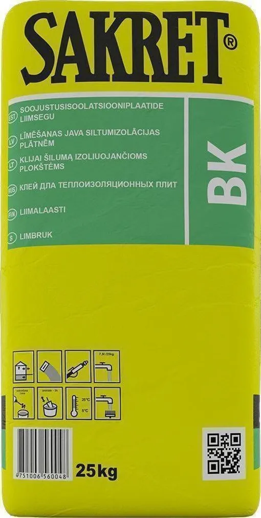 LIIMSEGU SOOJUSISOLATSIOON SAKRET BK 25KG