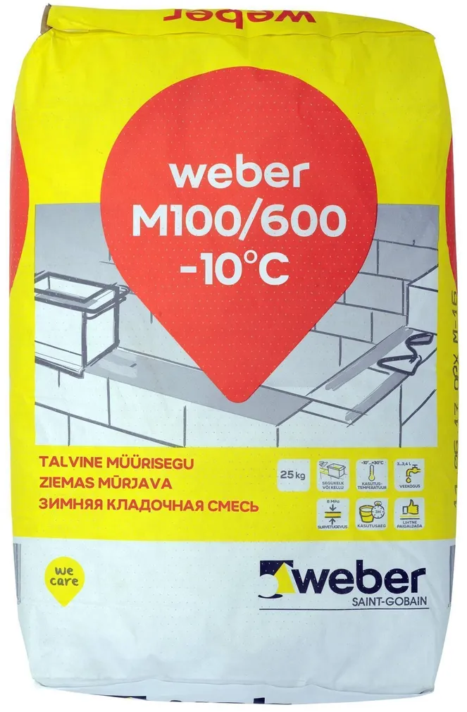 MÜÜRISEGU M100/600 WEBER TALVINE 25KG HALL