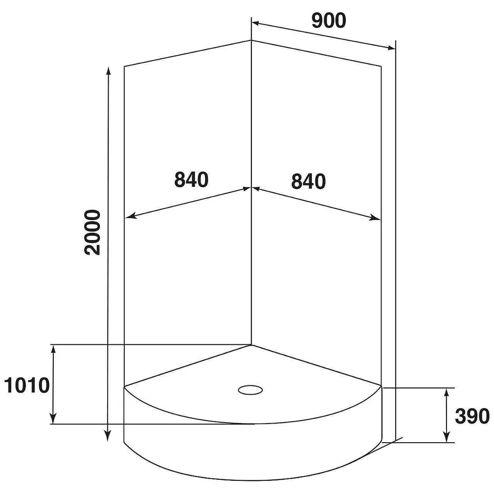 DUŠINURK DUSCHY 982-00 KÕRGE ALUSVANNIGA 90X90X39/200CM