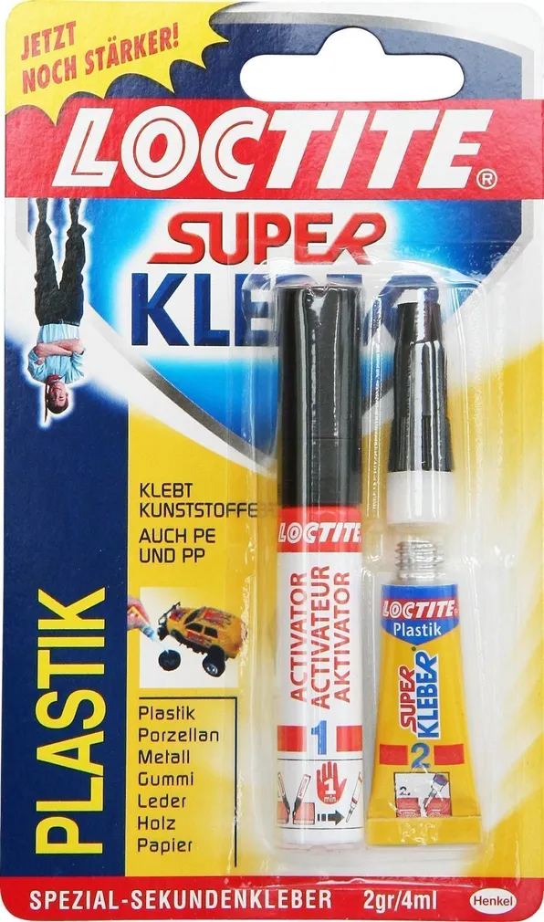 LIIM LOCTITE SUPER ATTAK PLASTIK 2G TUUB/4ML AKTIVAATOR