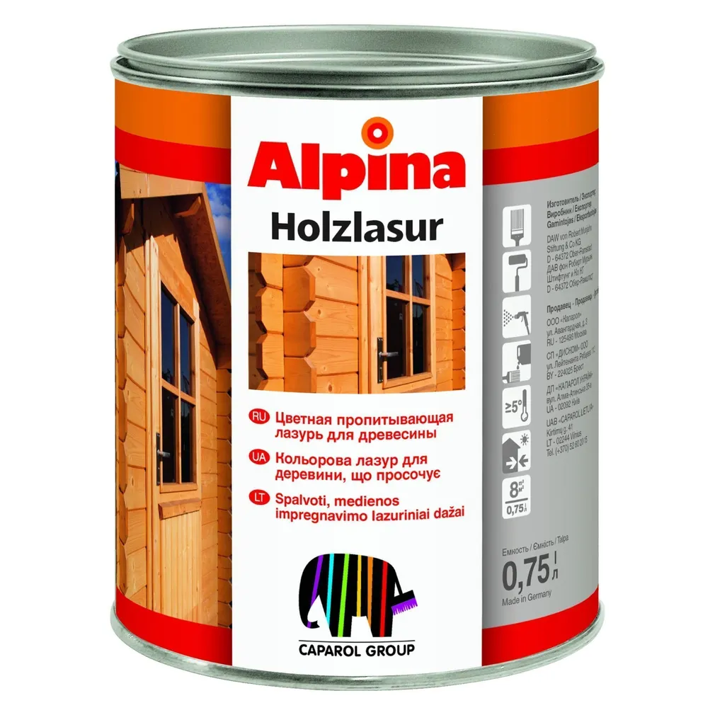 PUIDUKAITSEVAHEND ALPINA LASUR FÜR HOLZ 0,75L PIINIA