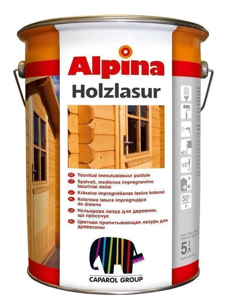 PUIDUKAITSEVAHEND ALPINA LASUR FÜR HOLZ 10L EEBENIPUU