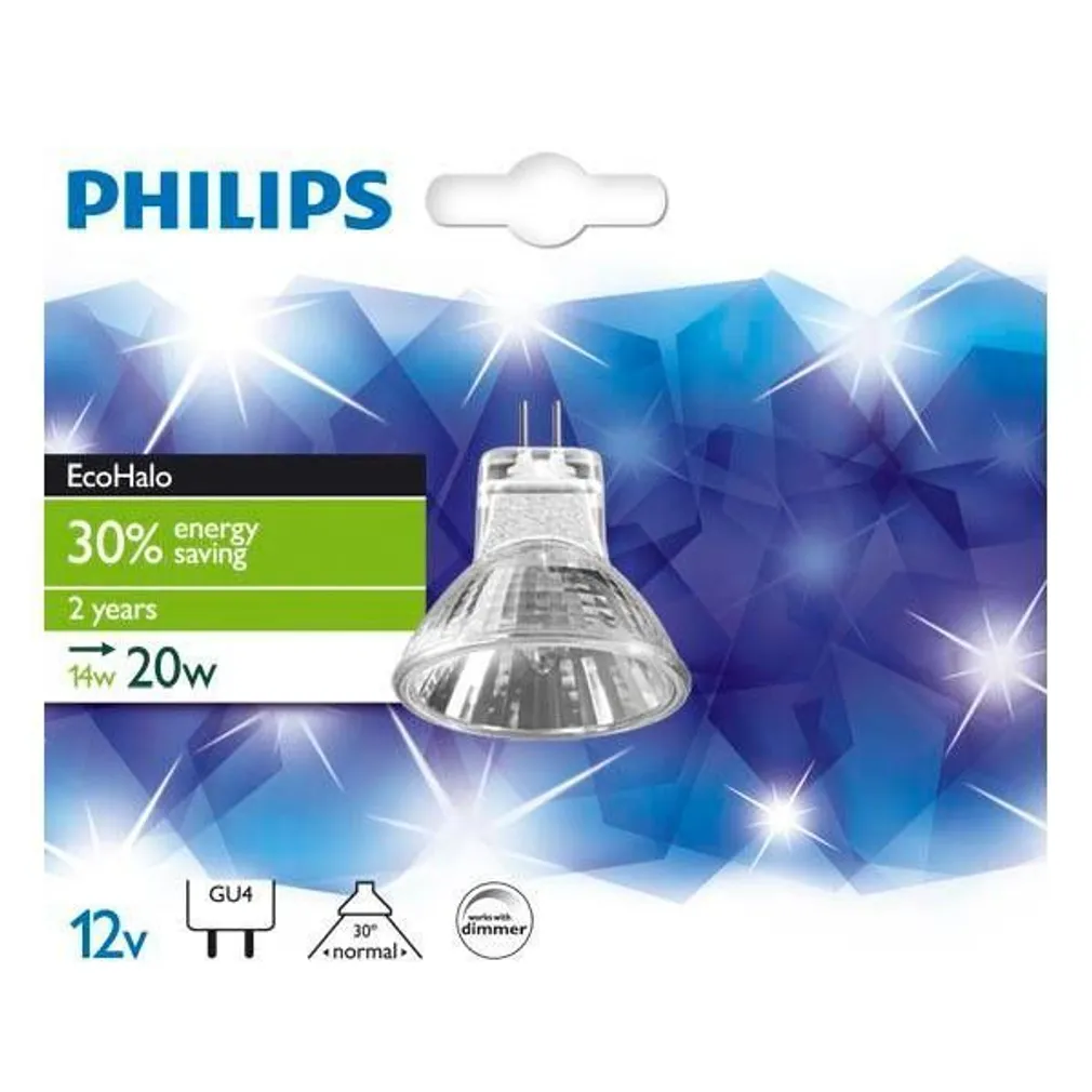 HALOGEENLAMP ECOHALO GU4 14W 30° 12V PHILIPS