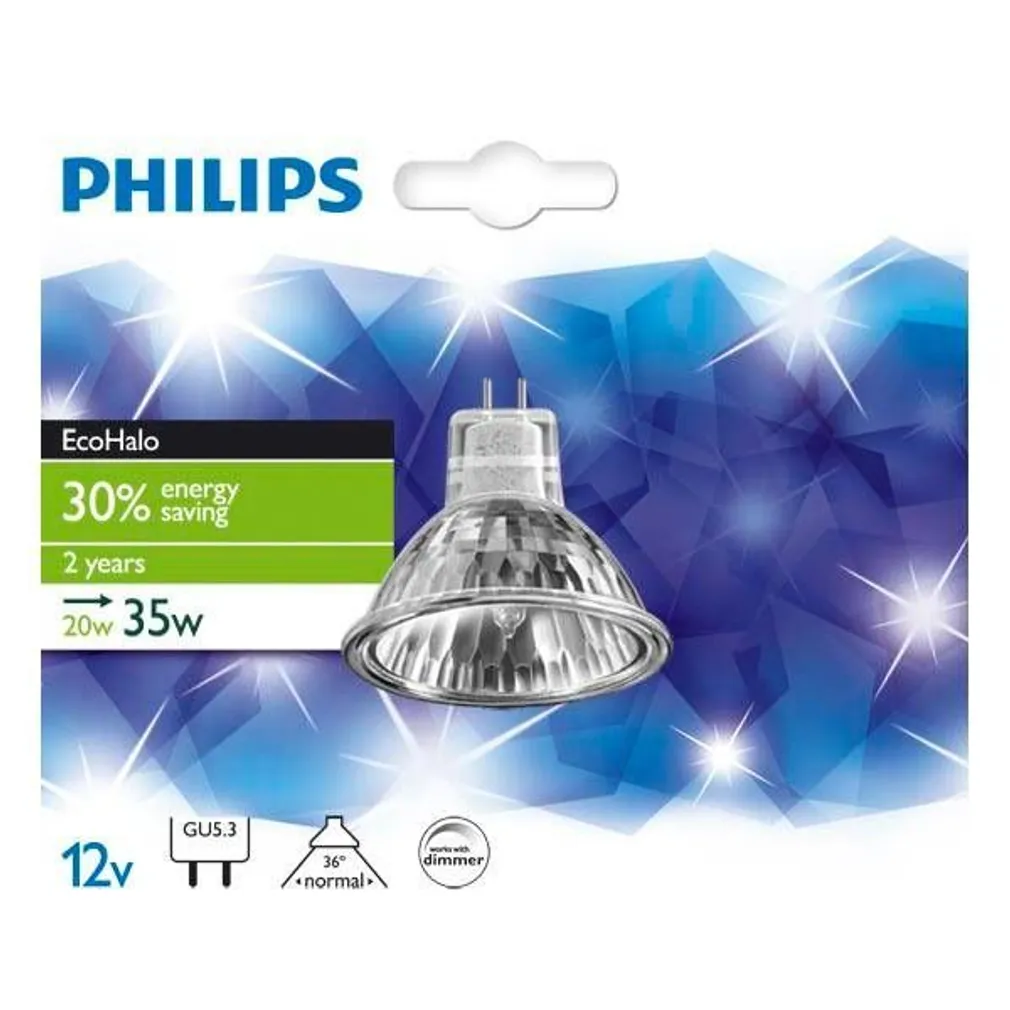 HALOGEENLAMP ECOHALO GU5.3 25W 36° 12V PHILIPS