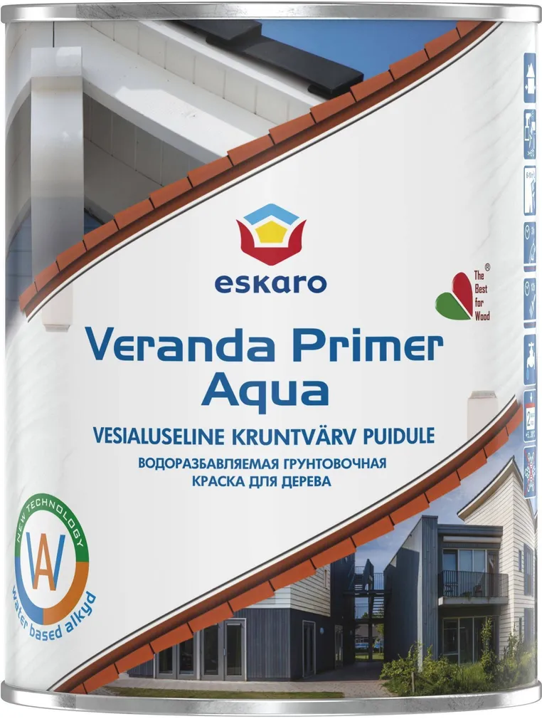 KRUNTVÄRV ESKARO VERANDA PRIMER AQUA 0,9L VALGE MATT