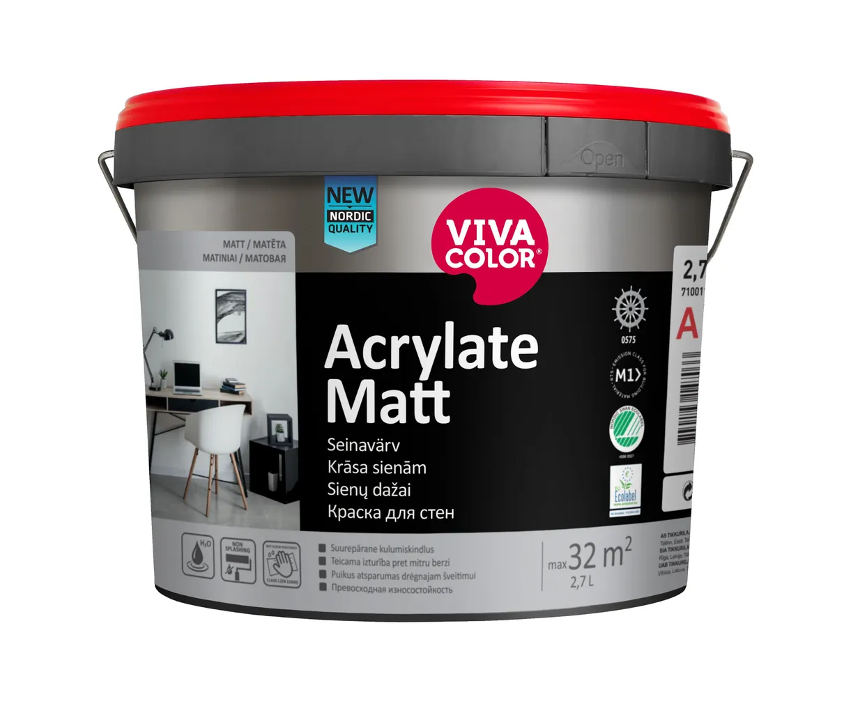 SEINAVÄRV VIVACOLOR ACRYLATE MATT 2,7L VALGE MATT