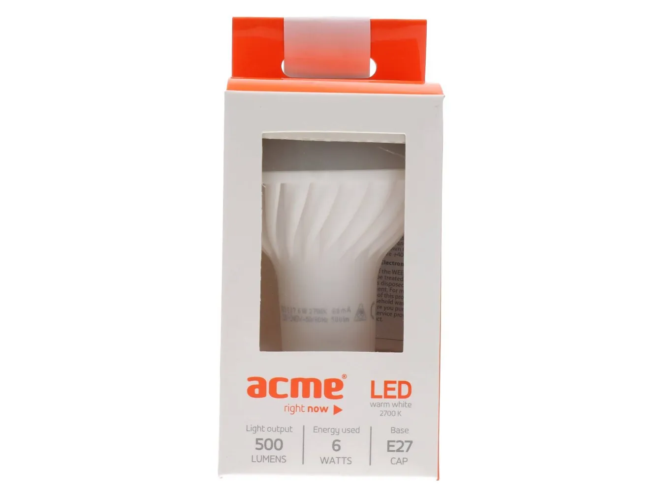 LEDLAMP R63 6W E27 2700K ACME