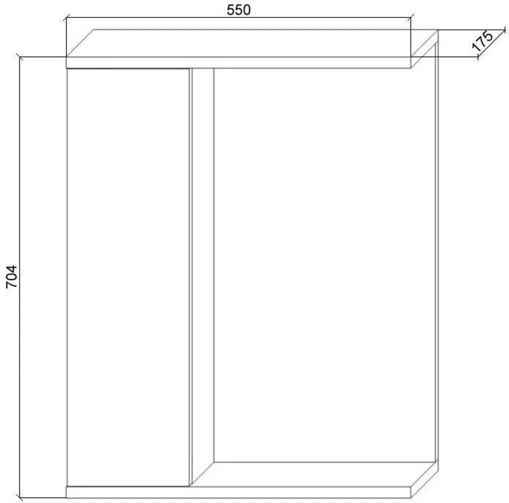 PEEGELKAPP AQUALINE PREMIUM 56X17X70CM VALGUSTIGA HELE TAMM