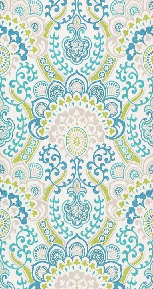 TAPEET DAMASK CREAM/TURQUOISE 10,05X0,53M