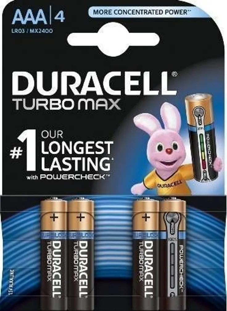 PATAREI DURACELL TURBO MAX MN2400 AAA 4-PAKK