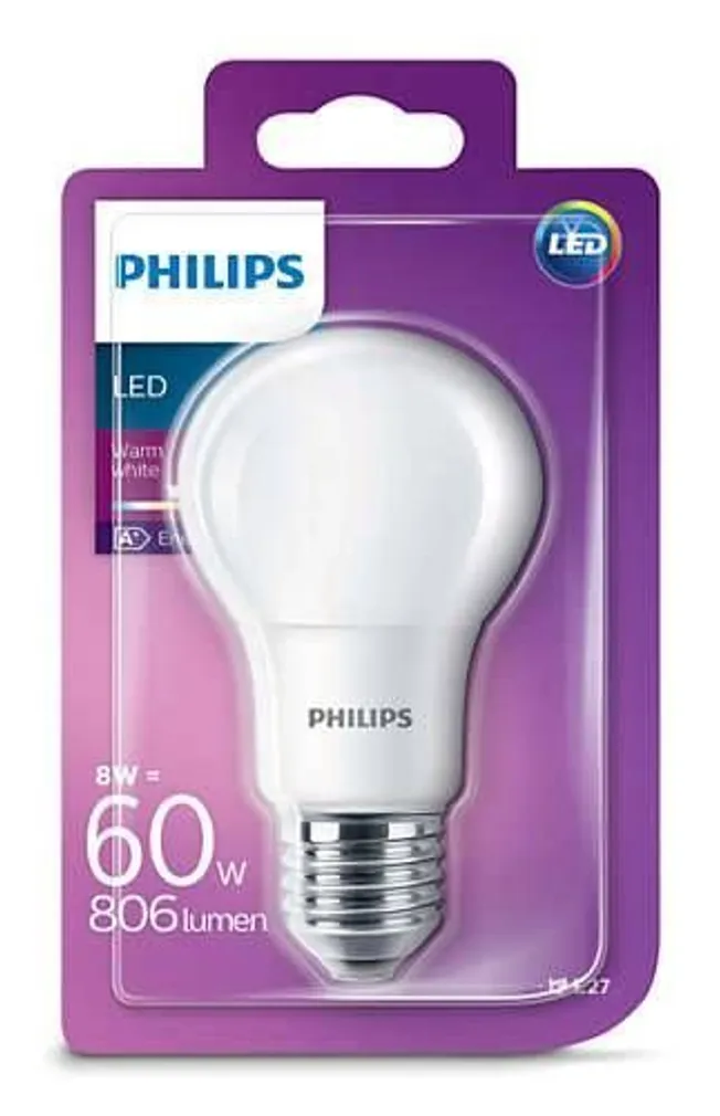 LEDLAMP 8W - 60W E27 A60 230V FR ND PHILIPS