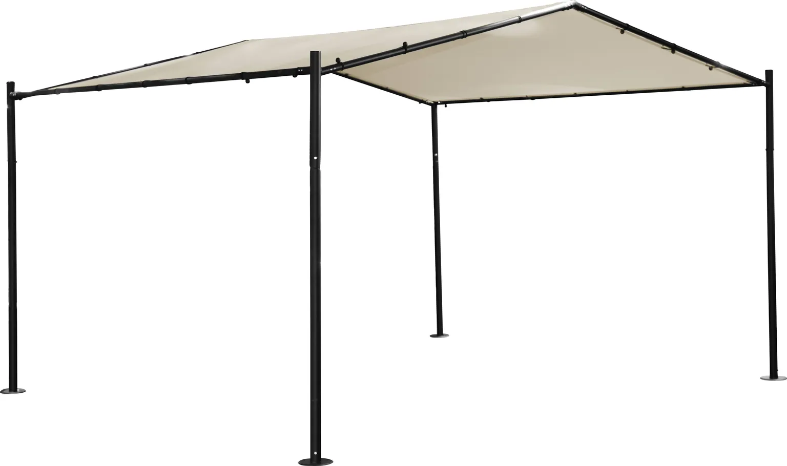 VARIKATUS GAZEBO 3,5X4M MUST METALLIST RAAM, BEEŽ KANGAS