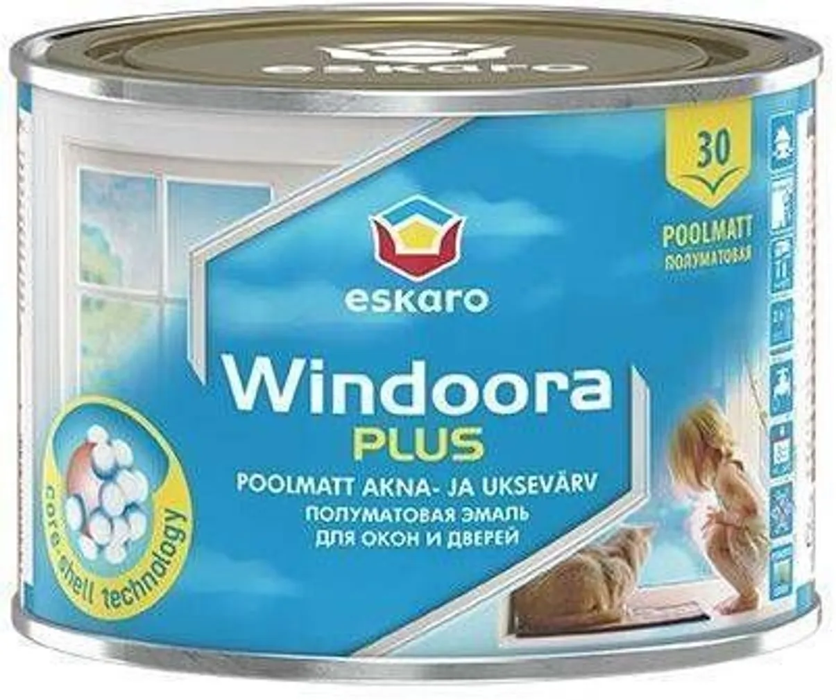 AKNA- JA UKSEVÄRV ESKARO WINDOORA PLUS 0,45L VALGE POOLMATT