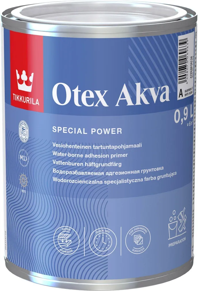 KRUNTVÄRV TIKKURILA OTEX AKVA PRIMER 0,9L VALGE (A) MATT