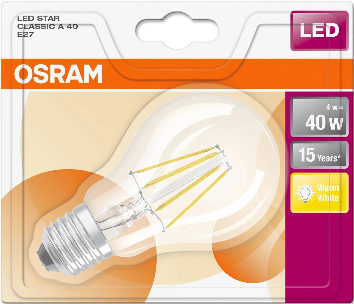 LED LAMP OSRAM LED RETROFIT CLASSIC 4W E27 A60 2700K 470LM