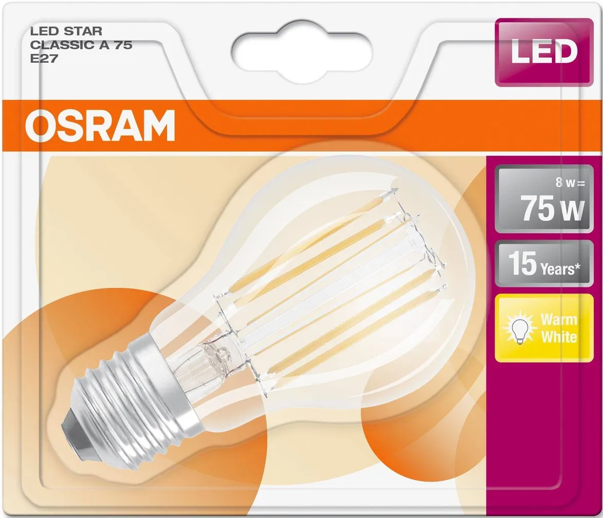 LED LAMP OSRAM LED RETROFIT CLASSIC 8W E27 A60 2700K 1055LM