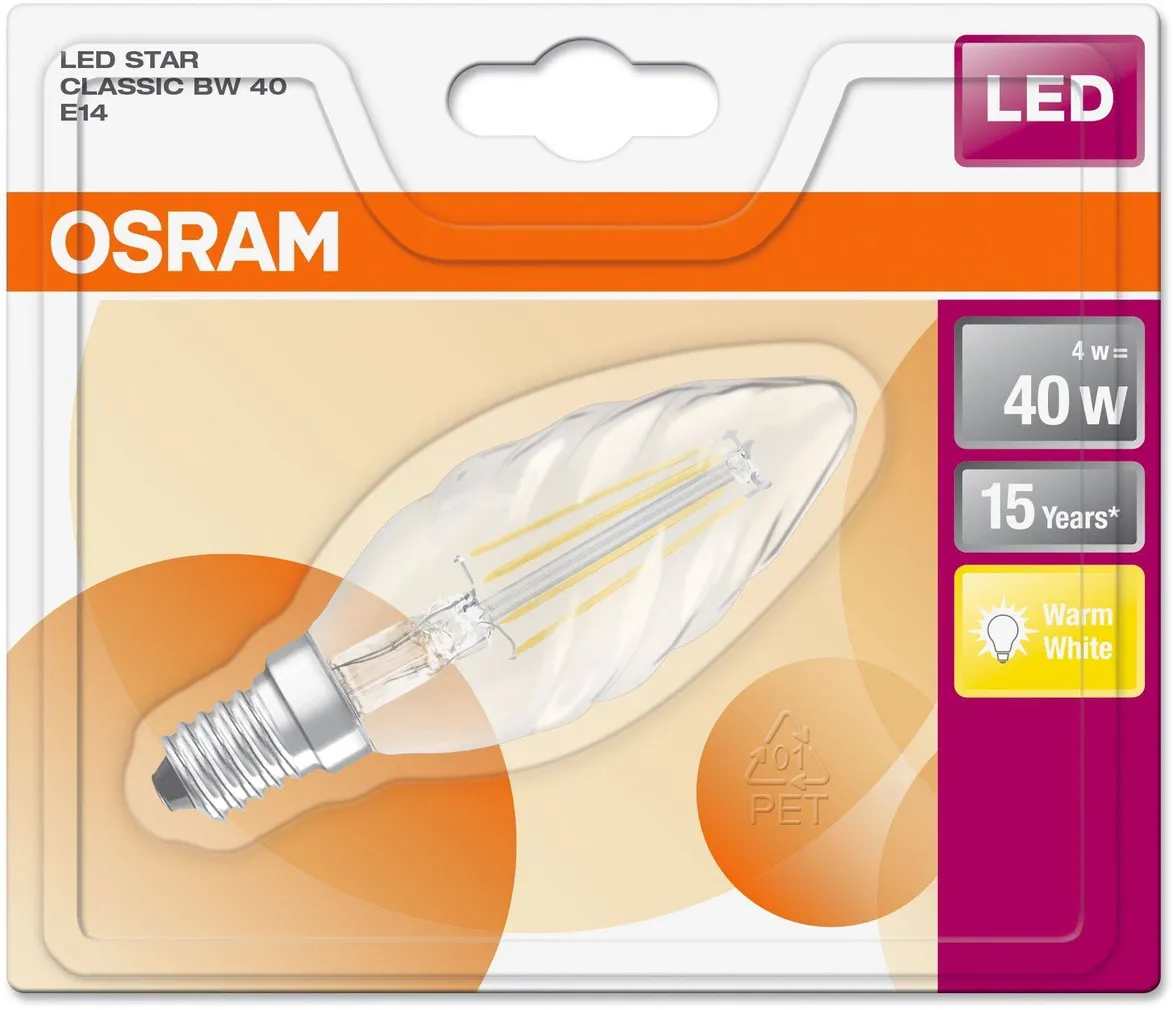 LED LAMP OSRAM LED RETROFIT CLASSIC 4W E14 BW35 2700K 470LM