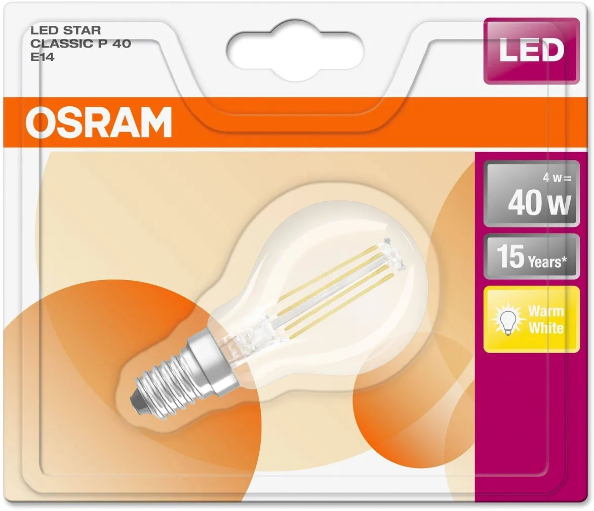 LED LAMP OSRAM LED RETROFIT CLASSIC 4W E14 P45 2700K 470LM 