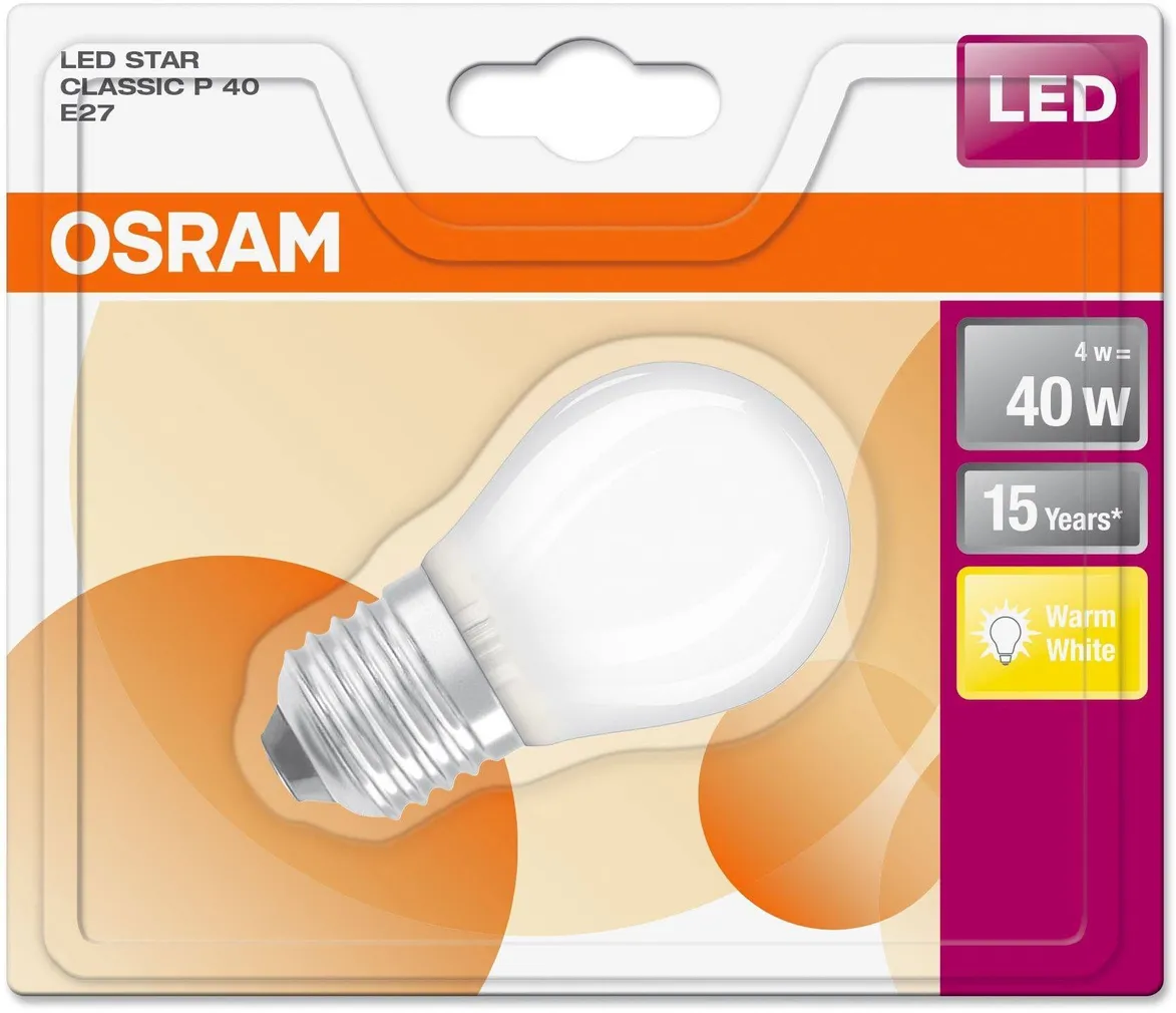 LED LAMP OSRAM LED RETROFIT CLASSIC 4W E27 P45 2700K 470LM MATT