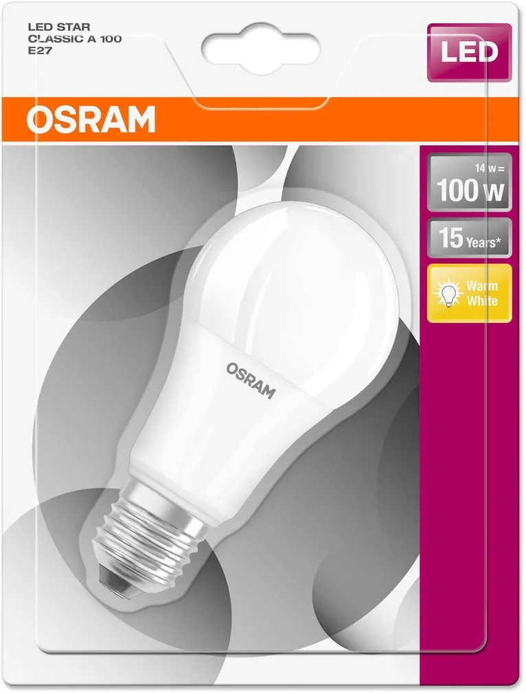 LED LAMP OSRAM LED STAR CLASSIC 14W E27 A60 2700K 1521LM