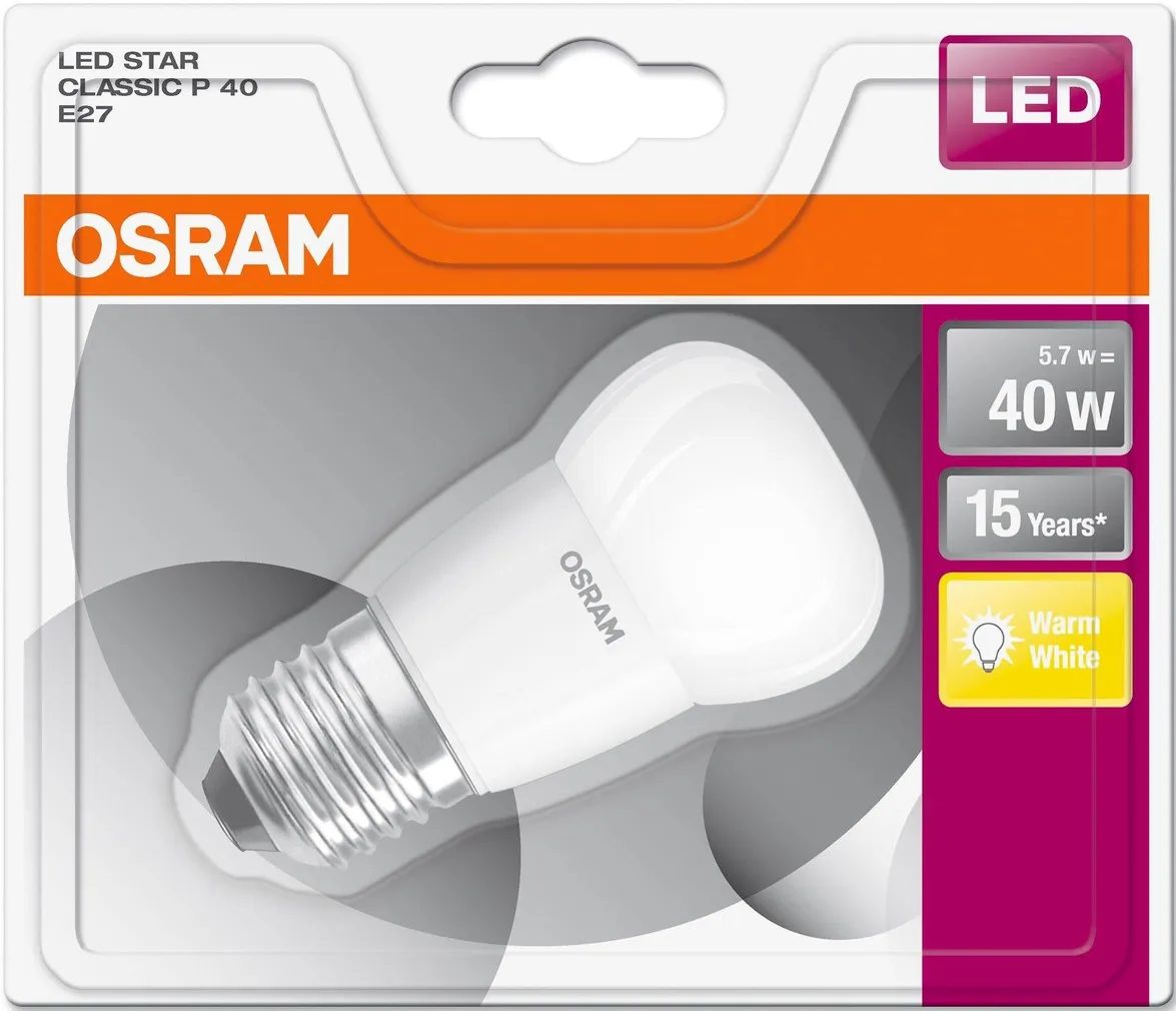 LED LAMP OSRAM LED STAR CLASSIC 5,7W E27 P45 2700K 470LM