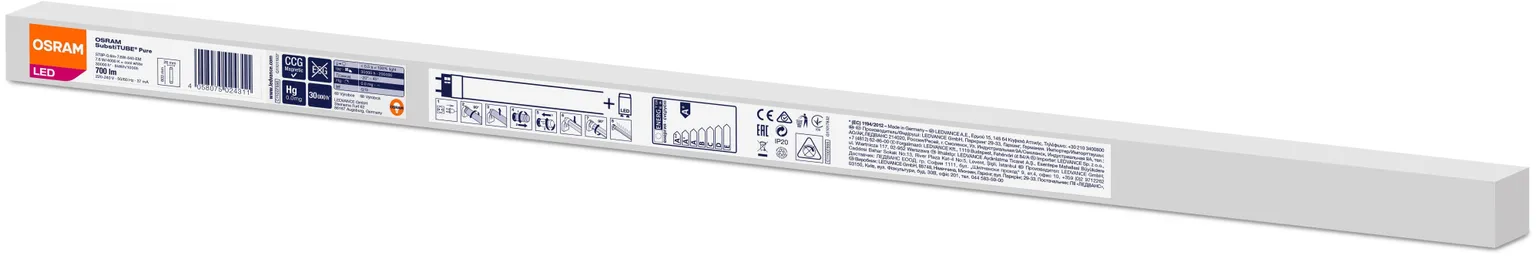 LED LAMP OSRAM SUBSTITUBE PURE 7,6W G13 T8 4000K 700LM