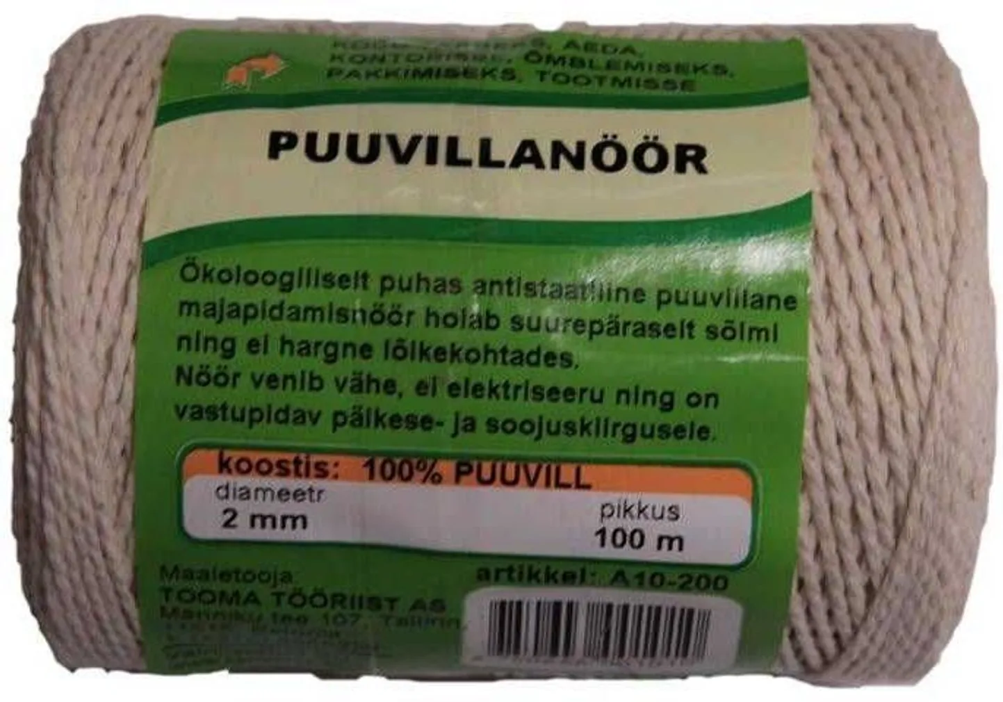 PUUVILLANÖÖR 2MM/100M RULL 2 KEERDU