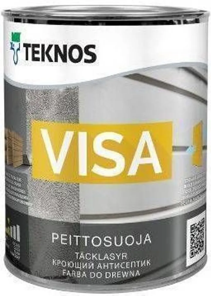 VÄRV TEKNOS VISA BASE 1 POOLMATT 0,9L VALGE