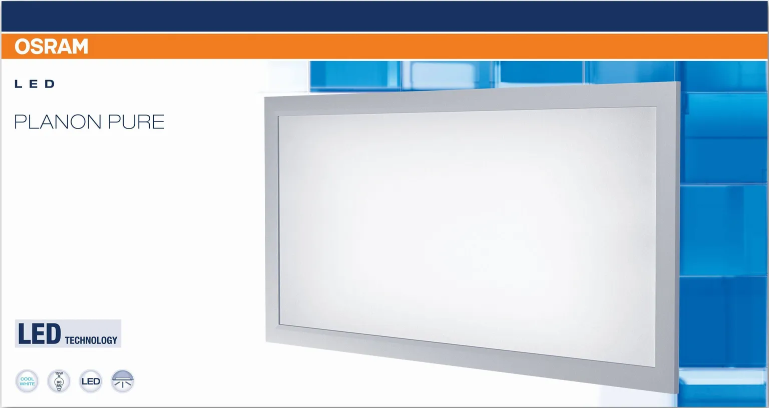 LED PANEEL PLANON PURE OSRAM 15W 4000K 30X60 