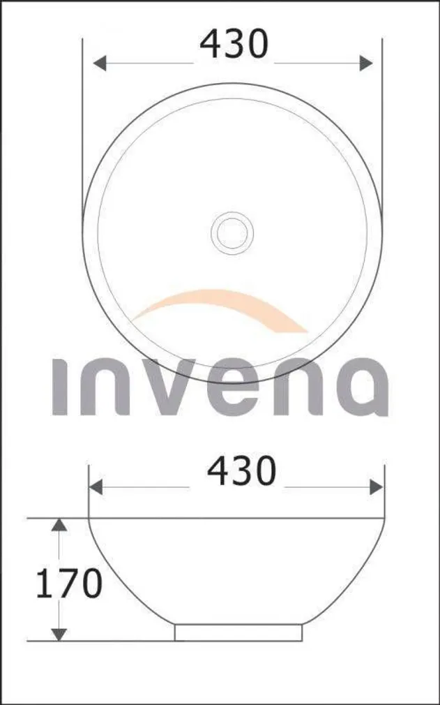 PINNAPEALNE VALAMU INVENA TARA Ø430X170MM 