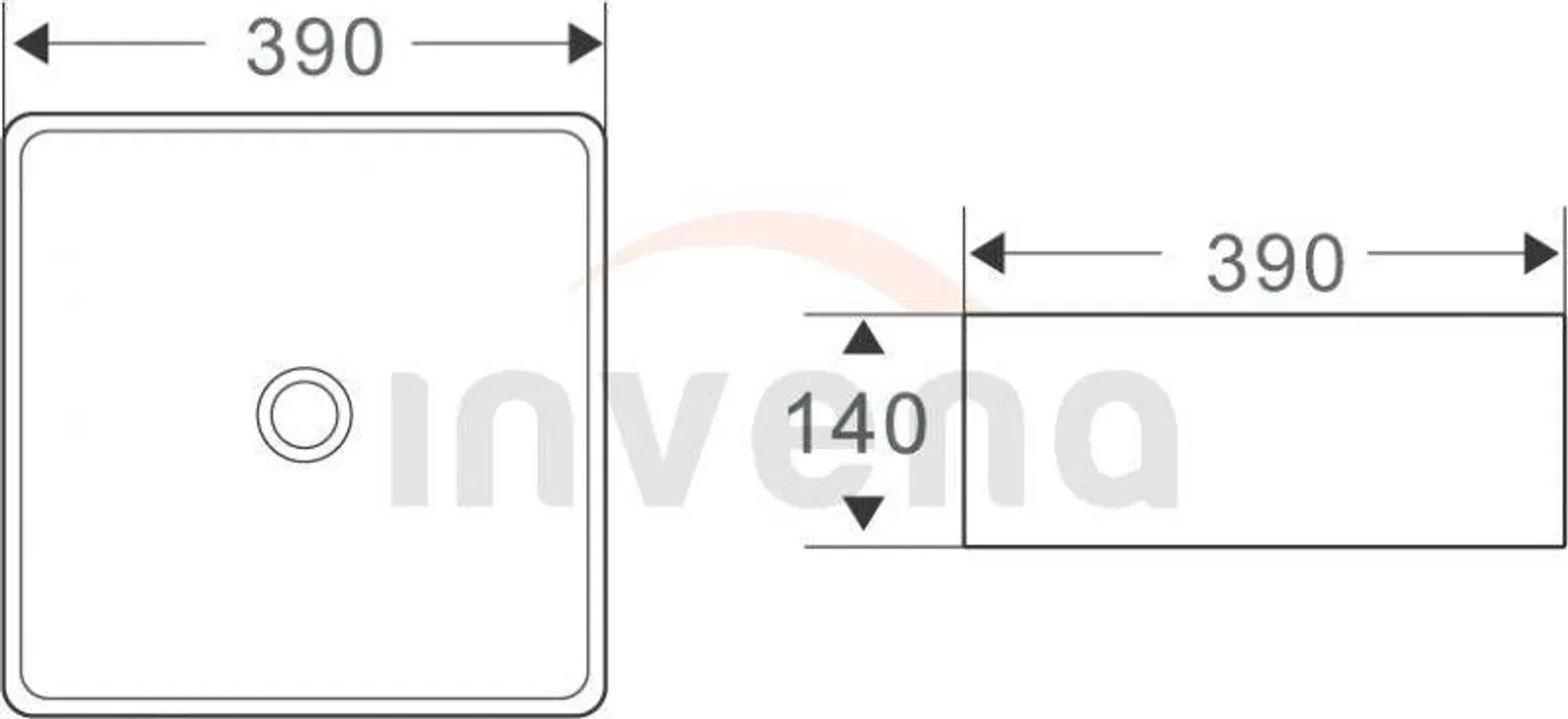 PINNAPEALNE VALAMU INVENA REJA 390X390X140MM 