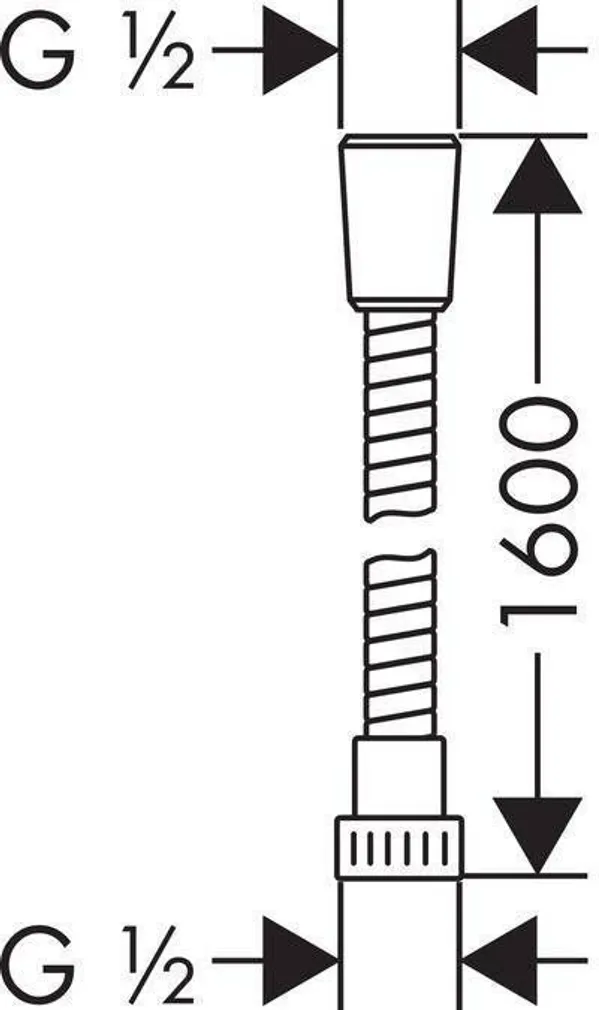 DUŠIVOOLIK HANSGROHE METAFLEX 160CM PLASTIK KROOM