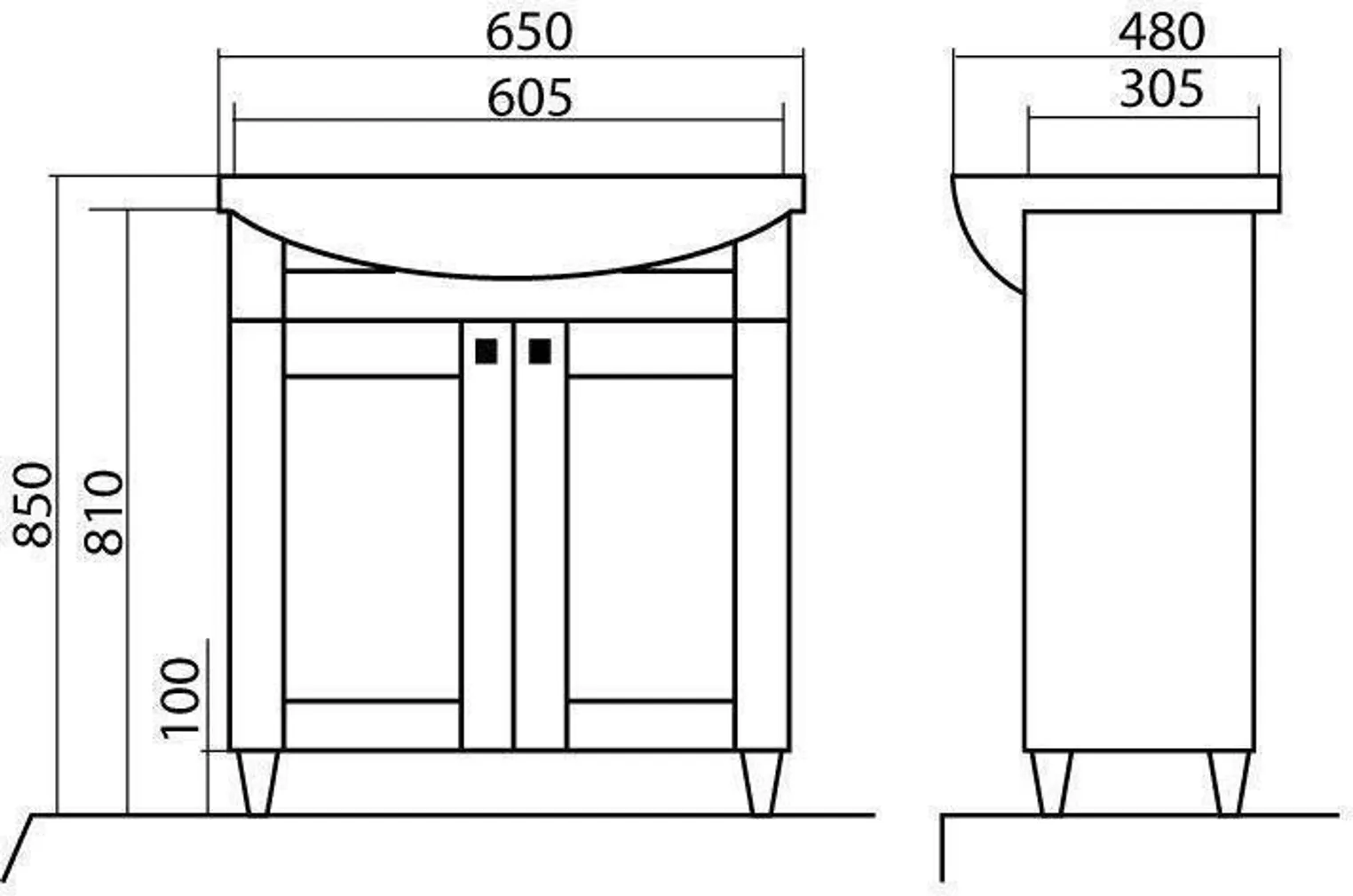 VALAMUKAPP AQUARODOS WOODMIX VALAMUGA 65X48X85CM VALGE