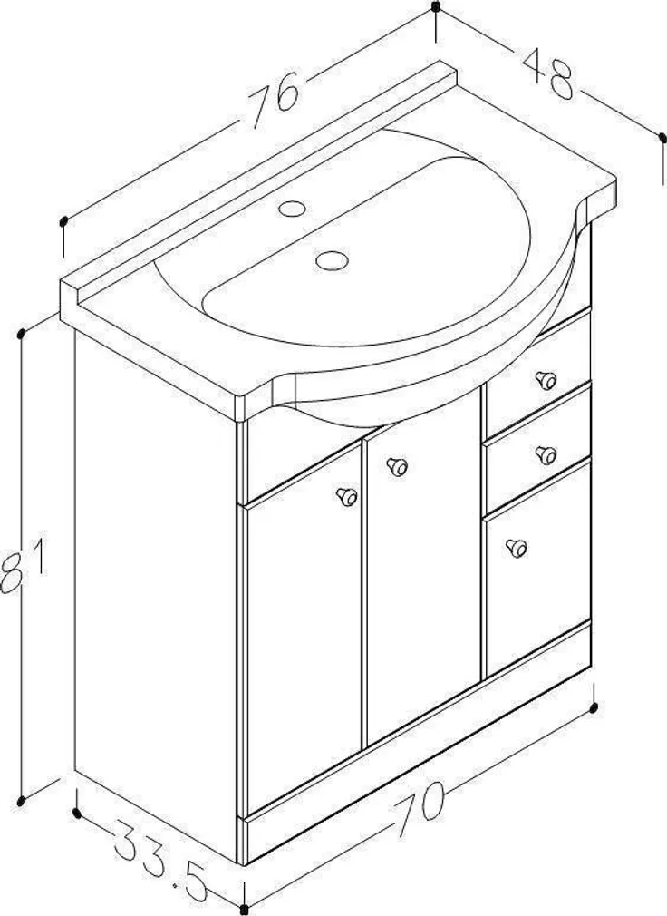 VALAMUKAPP RB BATHROOM PIANO 76X48X85CM VALAMUGA VALGE