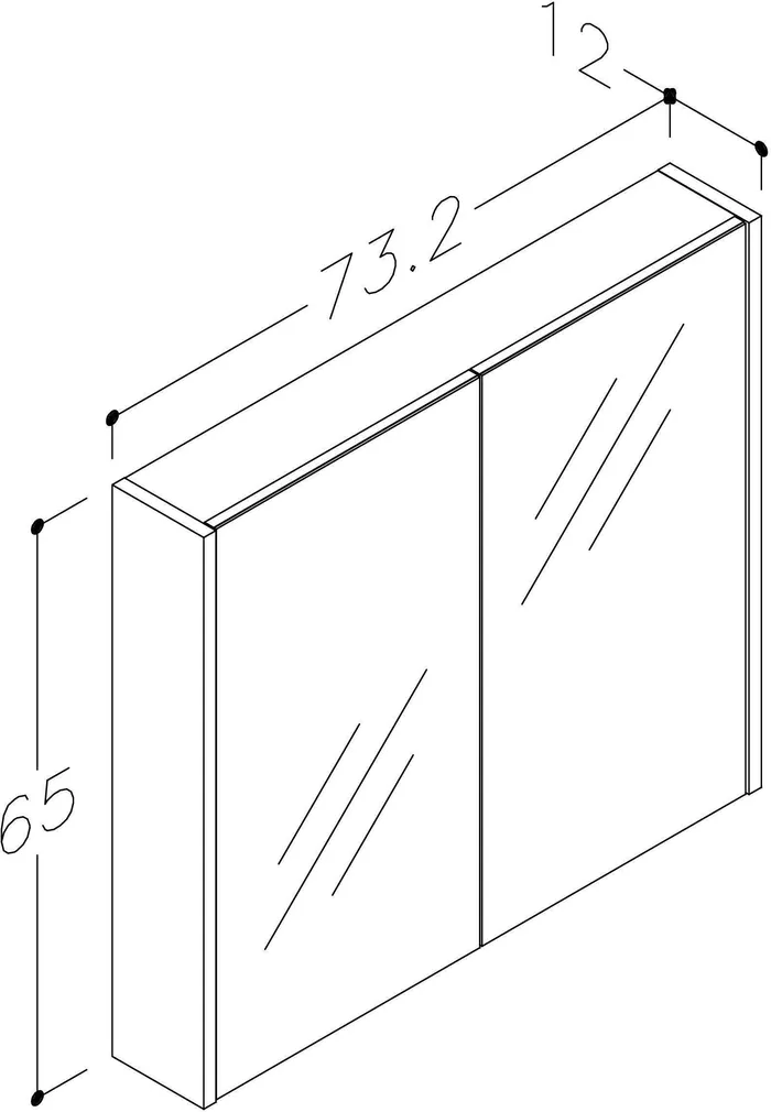 PEEGELKAPP RB BATHROOM LUNA 75X12X65CM HALL TAMM