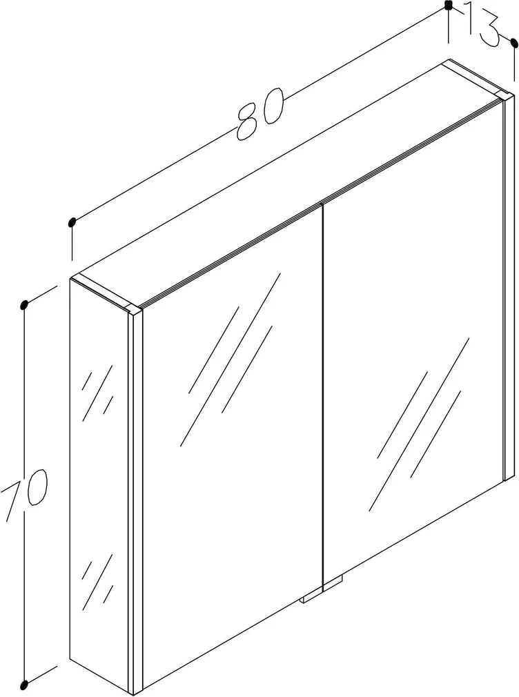 PEEGELKAPP KAME BIG LED SENSOR 80X13X70CM