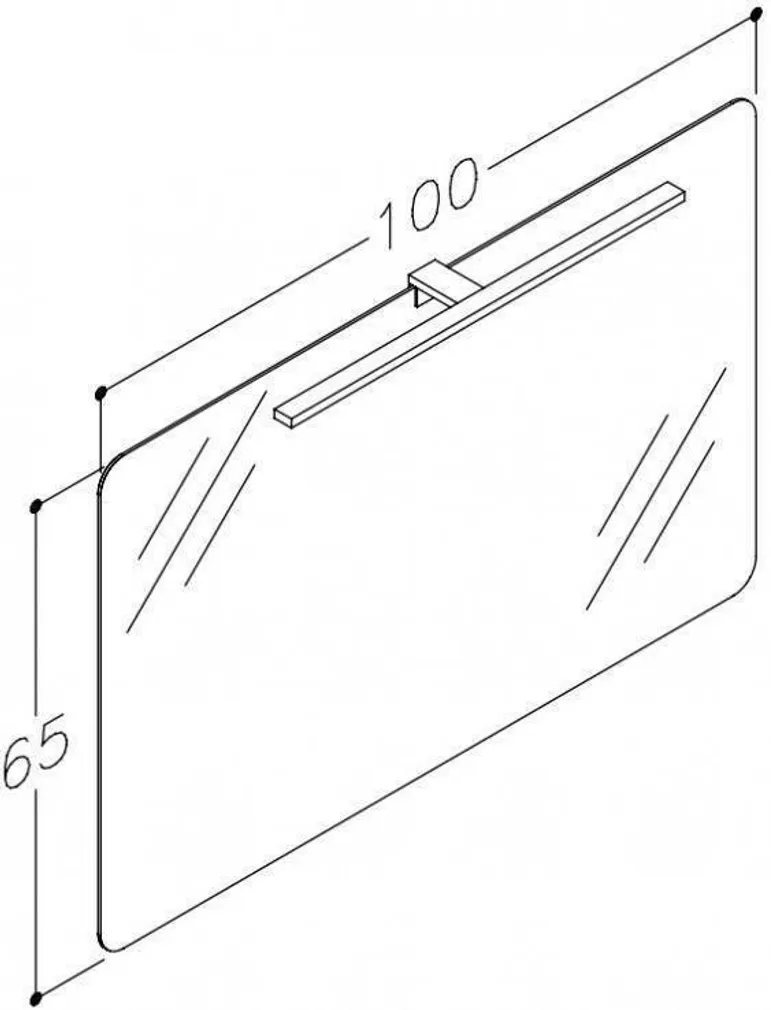 PEEGEL RB BATHROOM ECO LED VALGUSTUSEGA 100X65CM