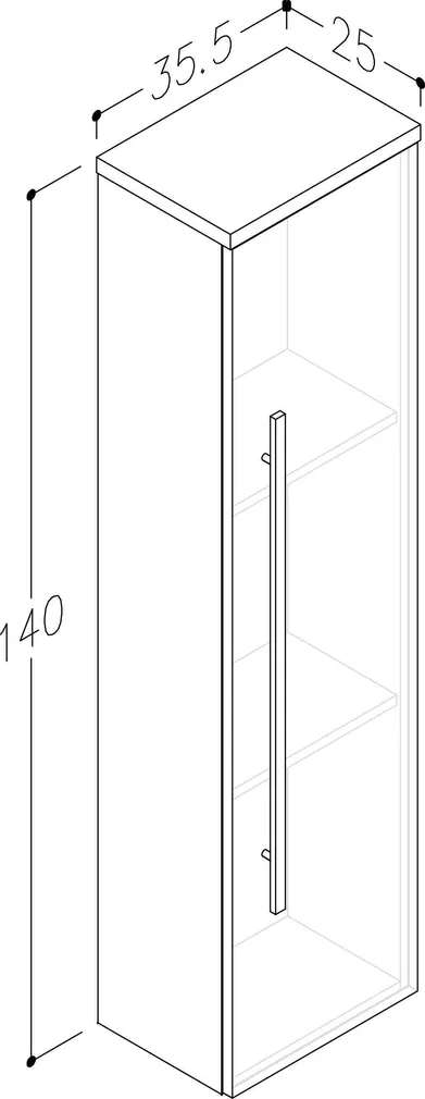 VANNITOAKAPP HARMA SERENA 35,5X25X140CM VALGE