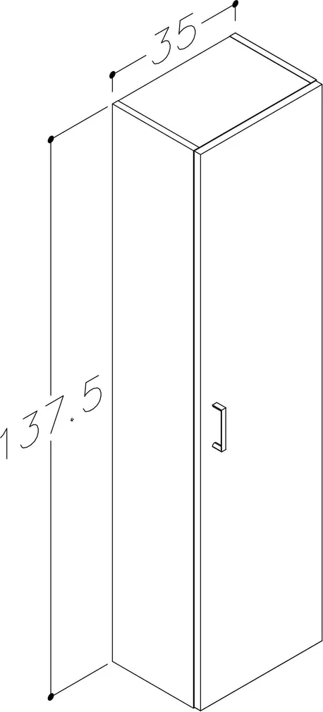 VANNITOAKAPP HARMA 35X25X137,5CM VALGE