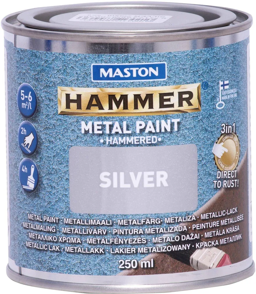 METALLIVÄRV MASTON HAMMER 250ML VASARALAKK HÕBE