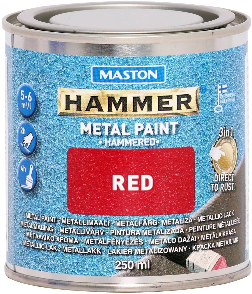 METALLIVÄRV MASTON HAMMER 250ML VASARALAKK PUNANE