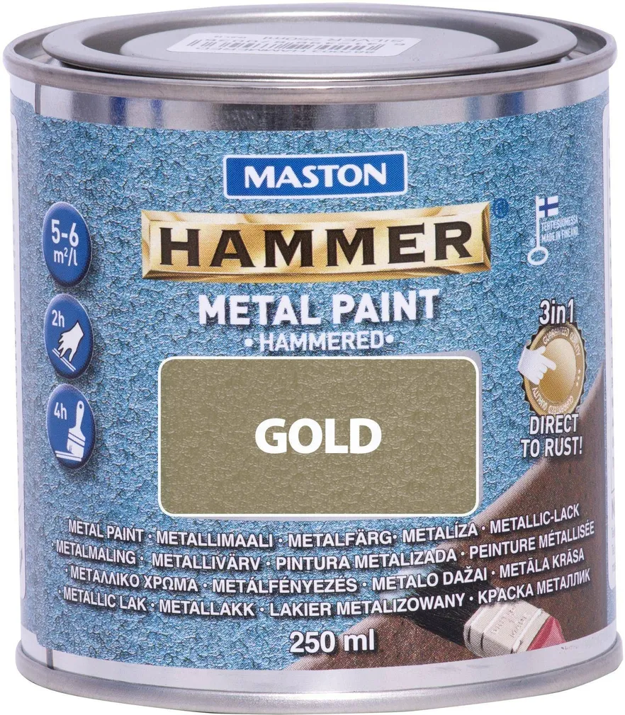 METALLIVÄRV MASTON HAMMER 250ML VASARALAKK KULDNE