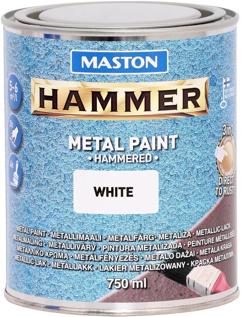 METALLIVÄRV MASTON HAMMER 750ML VASARALAKK VALGE