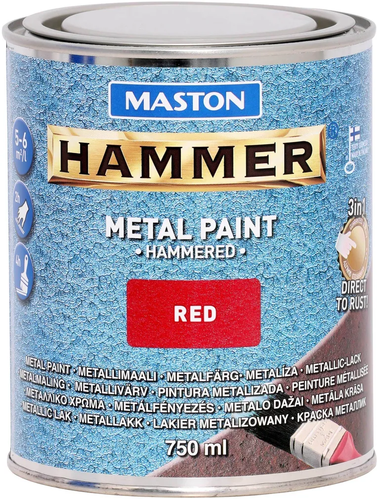 METALLIVÄRV MASTON HAMMER 750ML VASARALAKK PUNANE