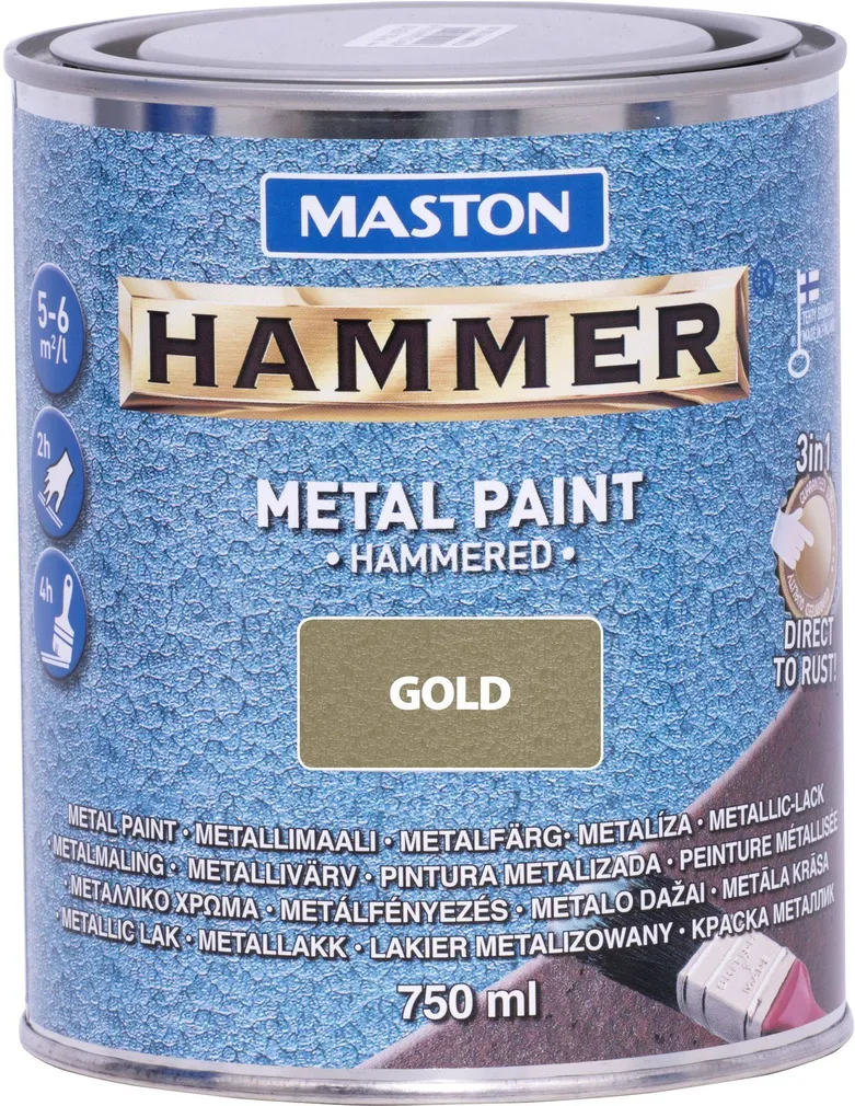 METALLIVÄRV MASTON HAMMER 750ML VASARALAKK KULDNE