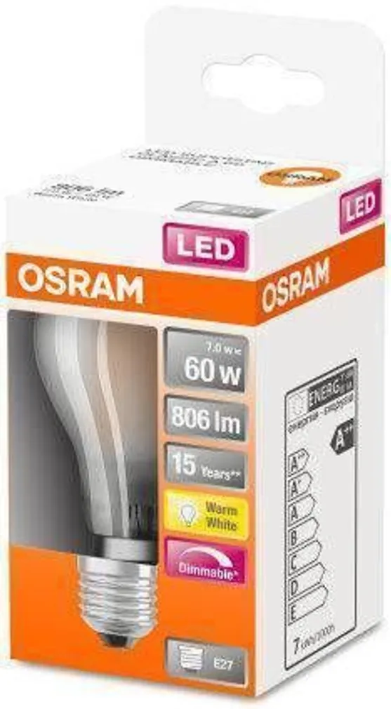 LED LAMP OSRAM 7W E27 A60 806LM 2700K DIMMERDATAV 