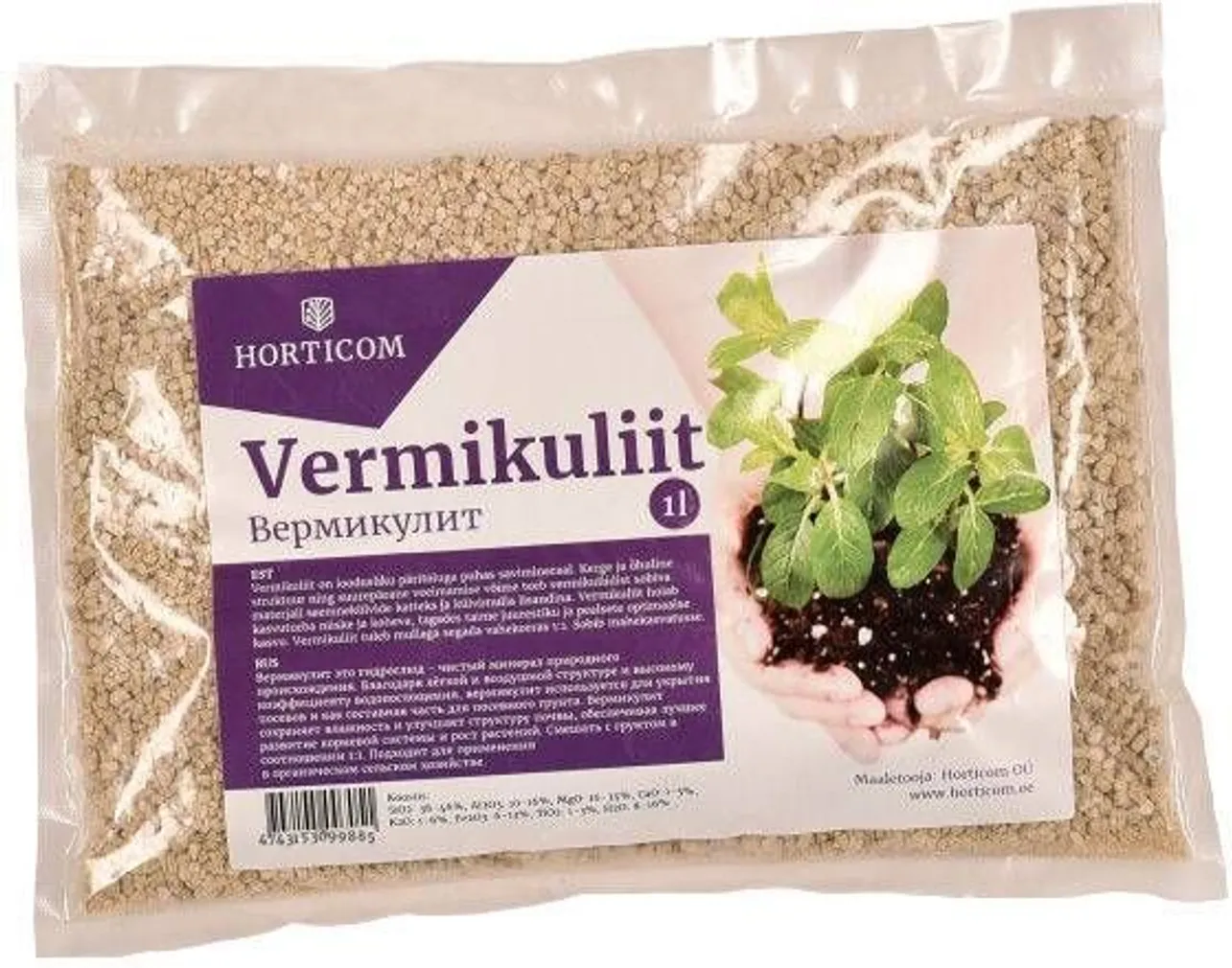 VERMIKULIIT HORTICOM 1L 2-6MM